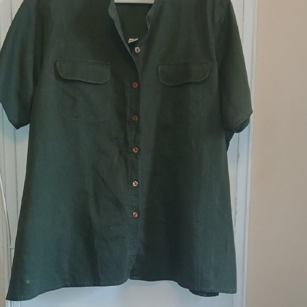 Dark Green Button-Up Shirt